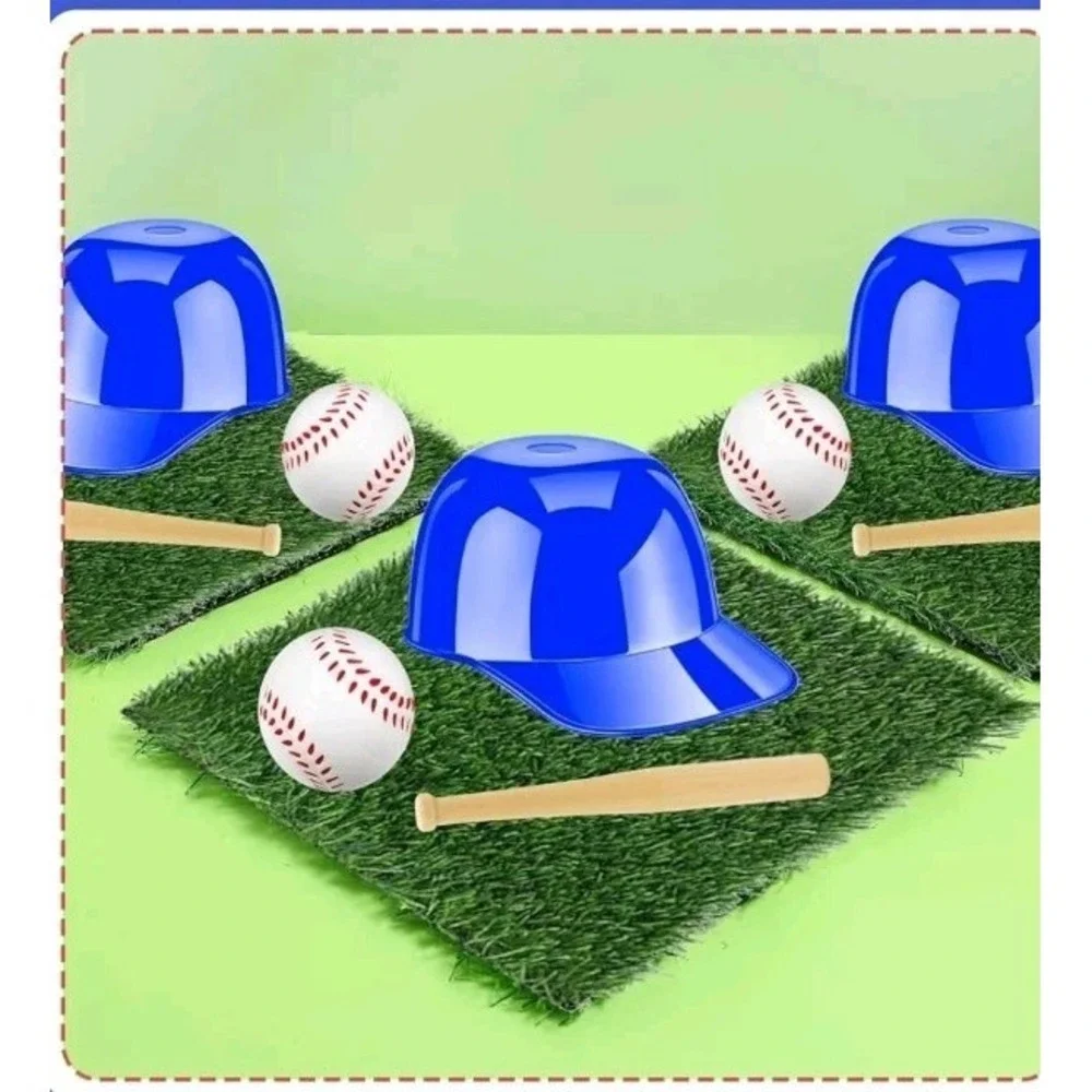 24 Pcs‎ Baseball Party Table Decorations Kit Include Artificial Grass Mats